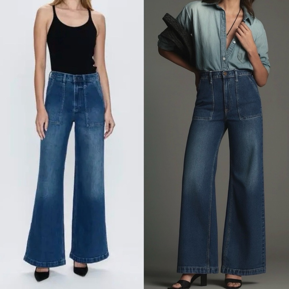 Pistola Penny Utility High Rise Wide Jeans in Bella 
Size 28